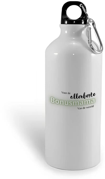 Hacebo® - voor de allerbeste bonusmama van de wereld waterfles - Mama - de beste bonusmoeder - Moeder cadeautjes - moederdag - verjaardagscadeau - verjaardag - cadeau - geschenk - kado - gift - moeder artikelen - water fles - 400ML