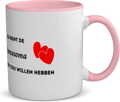 Akyol - jij bent de bonusoma die iedereen zou willen hebben koffiemok - theemok - roze - Oma - geweldige oma - liefste oma - verjaardag - cadeau - kado - bedankje - geschenk - 350 ML inhoud
