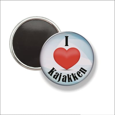 Button Met Magneet 58 MM - I Love Kajakken - NIET VOOR KLEDING