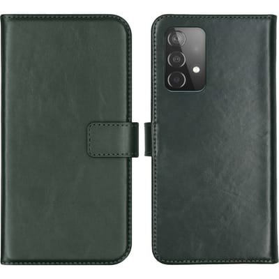 Selencia Hoesje - Geschikt voor Samsung Galaxy A52 (4G) / A52s / A52 (5G) - Echt Lederen Bookcase - Groen