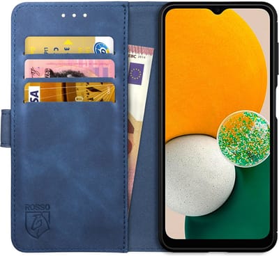Rosso Element Hoesje Geschikt voor Samsung Galaxy A13 5G/A04s Book Cover Blauw
