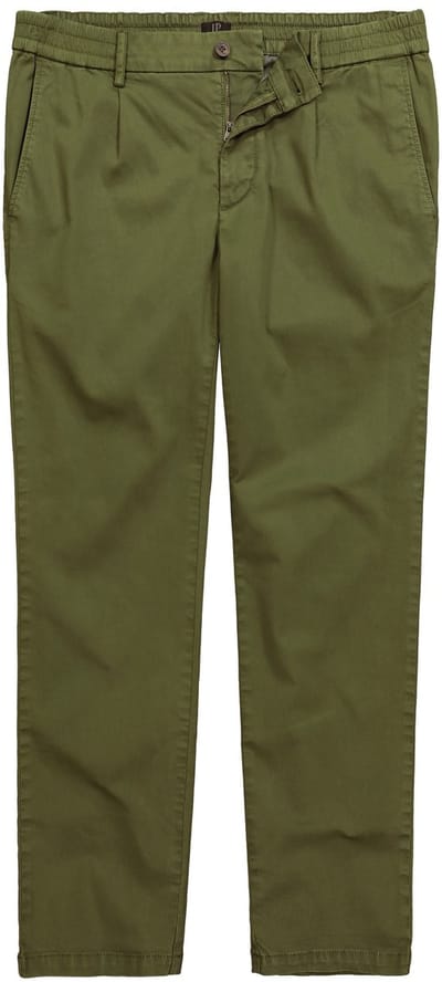 JP 1880 - Heren - Chino FLEXNAMIC® elastische band plooien moderne straight-Fit - Mosgroen - Maat 52