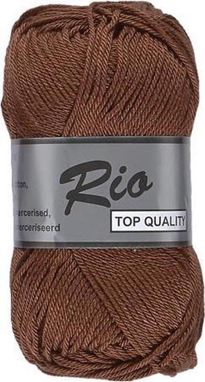 Lammy yarns Rio katoen garen - donker bruin (110) - naald 3 a 3,5mm - 10 bollen