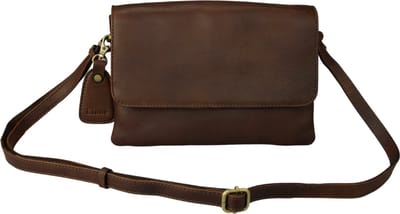 Leren Schoudertas Dames – Donkerbruin – Britt – Echt Rundleer – Compact & Stijlvol – Just Lioné