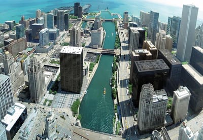 Fotobehang City Chicago  | XL - 208cm x 146cm | 130g/m2 Vlies