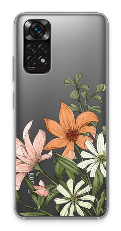 Case Company® - Hoesje geschikt voor Xiaomi Redmi Note 11 hoesje - Floral bouquet - Soft Cover Telefoonhoesje - Bescherming aan alle Kanten en Schermrand