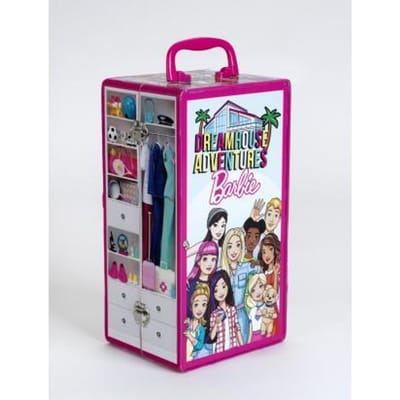 Klein toys Barbie-kledingkoffer - kledingrekken en -legplanken - incl. accessoires- meerkleurig