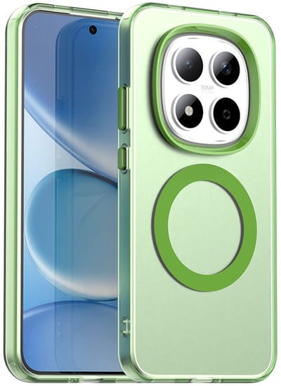 MagSafe Compatibel Backcover Hoesje Geschikt voor Xiaomi Redmi Note 15 Pro 5G - Groen & Semi-Transparant Design - Stijlvol & Goede Bescherming