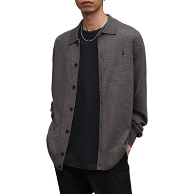 AllSaints Kilburn Cardigan Monument Grey Marl Size: XXL | Cardigans Outlet | Heren | Grijs