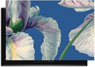 KitchenArt - Blue Iris Grace – Inductie Beschermer - 78x52 cm - Kookplaat Beschermer - Luxe Afdekplaat Inductieplaat - Anti-slip & Oprolbaar - Beschermmat Inductiekookplaat