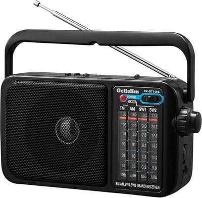 Draagbare AM FM Kortegolfradio met Oortelefoonaansluiting en Grote Wijzerplaat, Geschikt voor Thuis en Buiten