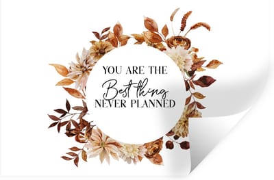 Muurstickers - Sticker Folie - Vriendschap - Vrienden - Quotes - Spreuken - You are the best thing never planned - 60x40 cm - Plakfolie - Muurstickers Kinderkamer - Zelfklevend Behang - Zelfklevend behangpapier - Stickerfolie
