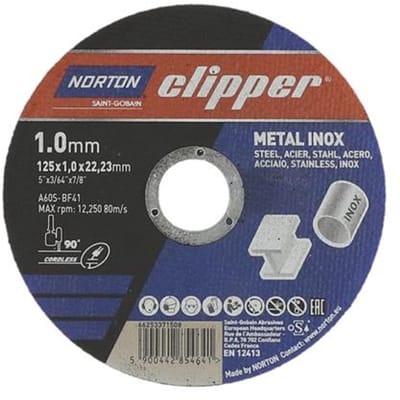 Doorslijpschijf D125x1,0mm Type 41 Metaal-Inox Metaal-Inox 12250 min-1