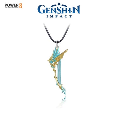 Power-8® : Genshin Impact Skyward Harp Boog Ketting - Game ketting - ketting met hanger - wapen ketting - ketting met zwaard - Ketting heren en dames - ketting jongen en meisjes kerstcadeau - cadeautips - cadeau man / vrouw