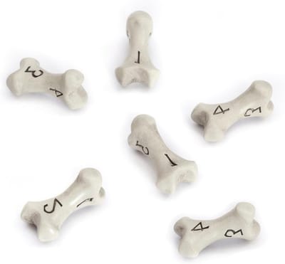 D4 Dobbelstenen Set - Zes Dobbelstenen - Rollenspellen - Bot Geïnspireerde Esthetiek - 6 Stuks - Wit
