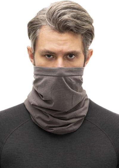 Brubeck | Seamless Nekwarmer/Sjaal/Bandana/Hoofddoek Merino Wol Blend – Ademend, Antibacterieel & Mulesing Free - Staalgrijs - S/M
