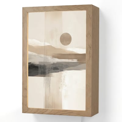 Wandlamp 20x30 cm - Oplaadbaar - Minimalistisch - Landschap - Dimensie - Wandlampen binnen woonkamer - Slaapkamer lamp met kabel - Decoratieve nachtlamp - Vloerlamp snoer