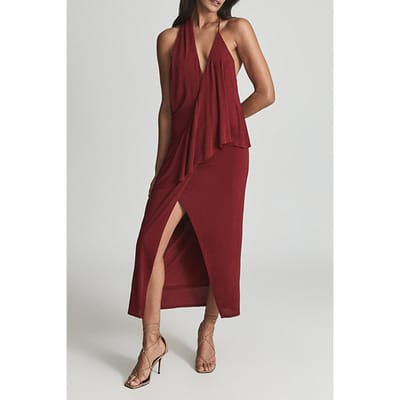 Reiss Xena Midi Dress — Red Maat: 6 | Midi Jurken Outlet | Dames | Rood