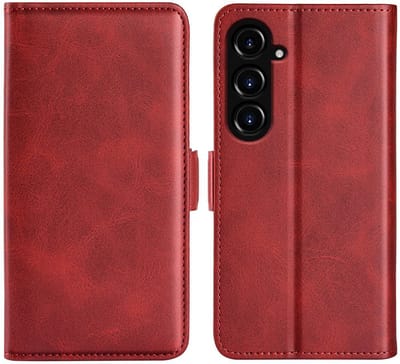 MobyDefend Hoesje - Geschikt voor Samsung Galaxy S23 FE - Luxe Wallet Book Case (Sluiting Zijkant) - Rood