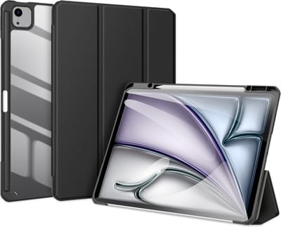 Dux Ducis Tablethoes geschikt voor iPad Air 13 (2024/2025/2026) Hoesje - Toby Tri-Fold Book Case met Wake/Sleep - Zwart