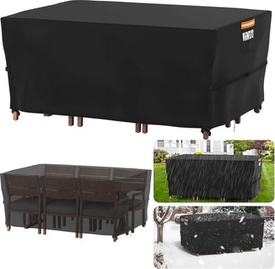 Afdekking voor tuinmeubelen, winterbestendig, waterdichte beschermhoes, anti-uv 420D Oxford-weefsel, afdekzeil, tuinmeubelen voor tuintafels, terrasmeubels, outdoortafel, 200 x 160 x 74 cm