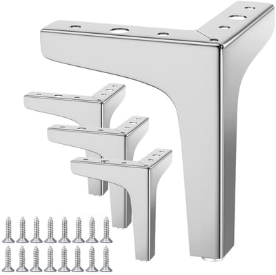Dailygoods- Meubelpoten Set van 4 - Driehoekige Meubelpoten 13 cm - Metalen Poten - Krasbestendig - Corrosiebestendig - Ondersteunt tot 800 kg