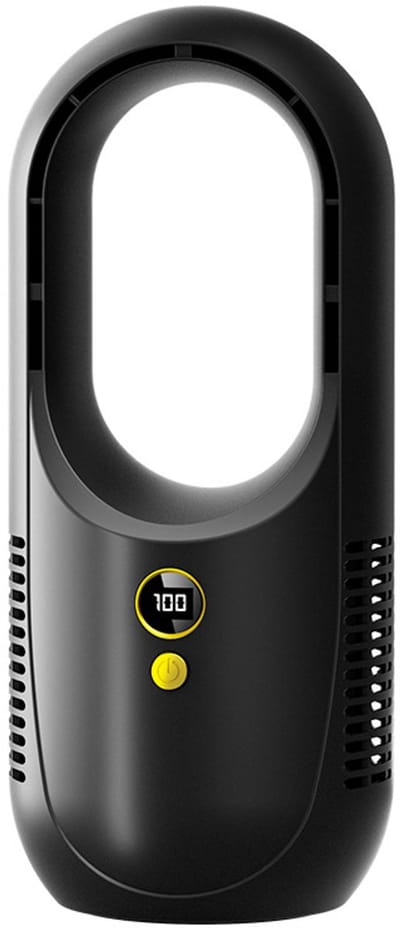 Bladloze Bureauventilator Met LED Scherm, Stille Draagbare Kleine Persoonlijke Ventilator & Luchtkoeler, Zwart