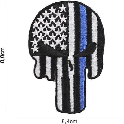 Embleem stof Punisher USA blue thin