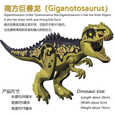 Giganotosaurus Dinosaurus Speelgoed Bouwstenen Zuidelijk Reuzenbeest Educatief Cadeau voor Kinderen 1pcs black