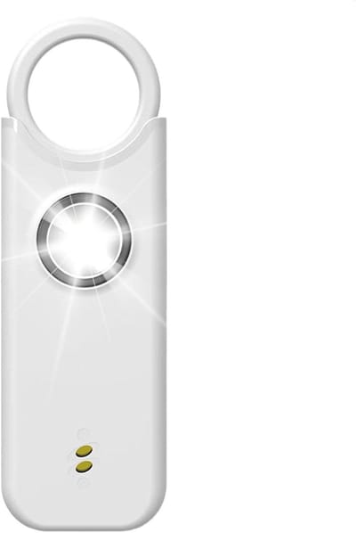 Persoonlijk Alarm - Veiligheidssleutelhanger - Persoonlijke Beveiliging - SOS LED-licht - 9.5x1.8x4.7 cm - Wit