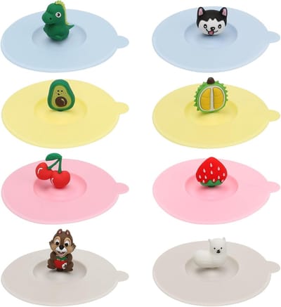 Solidchoice - Set van 8 Herbruikbare Silicone Drinkbekerdeksels 10cm