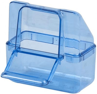 Klepbakje blauw met dakje - Voerbakjes - Benodigdheden - Servies