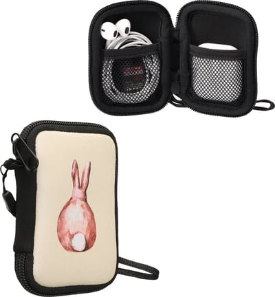 kwmobile hoesje voor draadloze oordopjes - Compatibel met in-ear Headphones - - In Konijn rug design