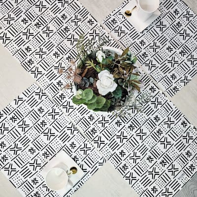 Tafelloper 160x35cm met Set van 4 Placemats | Gemaakt van 100% Afrikaanse Print Stof