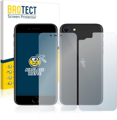 BROTECT - Screenprotector voor Apple iPhone SE 2 / SE 3 (Voorkant + Achterkant) - Folie Beschermfolie Beschermglas matte