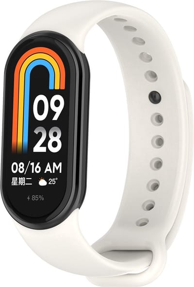 By Qubix - Siliconen bandje - Roomwit - Geschikt voor Xiaomi Smart Band 8 / 9 / 10