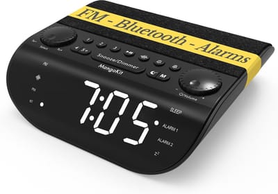 Nachtradio met Bluetooth - Wekker Radio - Ontspannen Wakker Worden - Extra Luid Alarm - 16.7 cm - Zwart