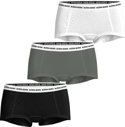 Björn Borg dames Core minishorts - boxers korte pijpen (3-pack) - wit - groen - zwart