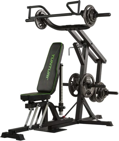 Tunturi WT80 Krachtstation - Fitness homegym - Verstelbaar fitnessapparaat voor 50+ Oefeningen - Compact voor thuisgebruik - Geschikt voor 30mm & 50mm halterschijven