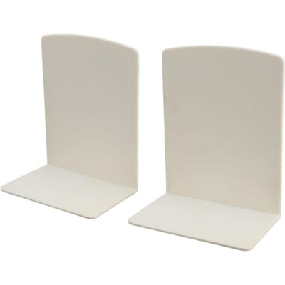 2 Pièces Serre-livres en Plastique Blanc Simple et Moderne Support d'Étagère à Livres Bureau Livre Fichier Magazine beige