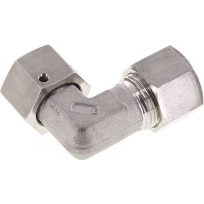 M20x1.5 x 12S RVS Verstelbaar L-Knelfitting 90 graden met Afdichtconus en O-ring 630 Bar DIN 2353 - FL2E-NO-STFP-20-12-SO