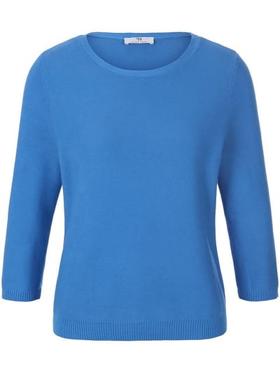 Trui ronde hals 100% SUPIMA® katoen Van Peter Hahn blauw