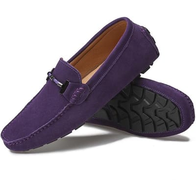 Wijnrode Loafers Hoge Kwaliteit Heren Casual Platte Lichte Mode Trend Mocassins Instappers Rijschoenen Echt Leer Grote Maat 38 -49 45 paars