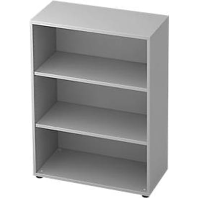 TOPAS LINE boekenkast, 3 OH, spaanplaat, B 800 x D 400 x H 1100 mm, lichtgrijs