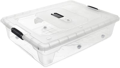 Orion - Onderbedbox - 50L - Transparant - Op Wielen