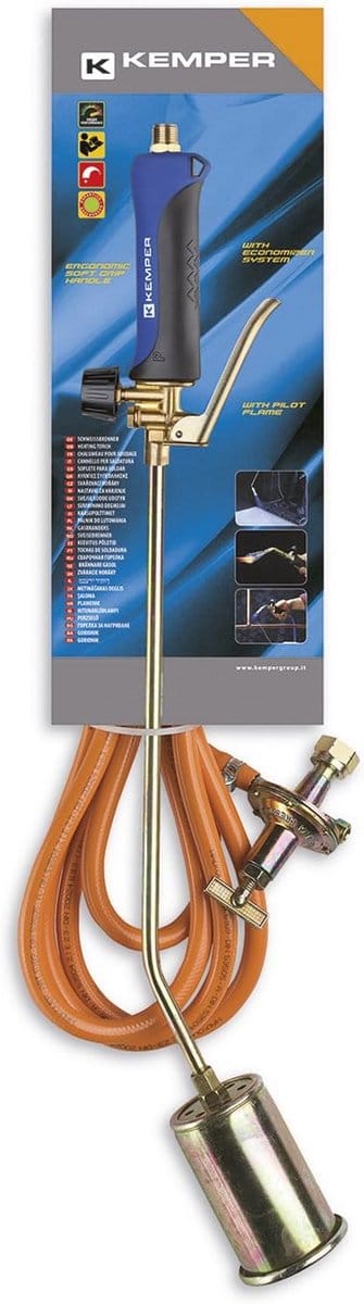 Hendel met Fiamma piloot en economisator - Slang 10 meter en uitloop diameter 60mm