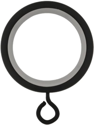 Gordijnringen met kunststof binnenring – Ø28mm – 10 stuks – zwart