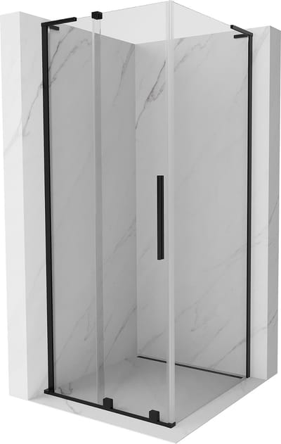 Mexen Velar L schuifdouchecabine 90 x 90 , transparant, zwart - 871-090-090-03-70