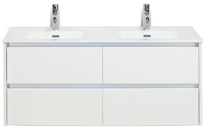 Dante Badmeubelset 120 cm - 4 Laden Wit Hoogglans - Keramische Wastafel Wit Cover