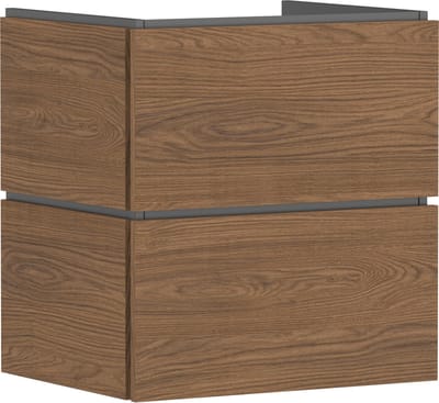 hansgrohe Xilesa E - Badmeubel - 580/470mm maat - 2 lades - Voor wastafel - Cashmere Oak